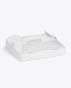 Corrugated Pizza Box w/ Handle Mockup