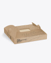Corrugated Pizza Box w/ Handle Mockup