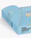 Corrugated Pizza Box w/ Handle Mockup