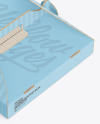 Corrugated Pizza Box w/ Handle Mockup