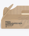 Corrugated Pizza Box w/ Handle Mockup