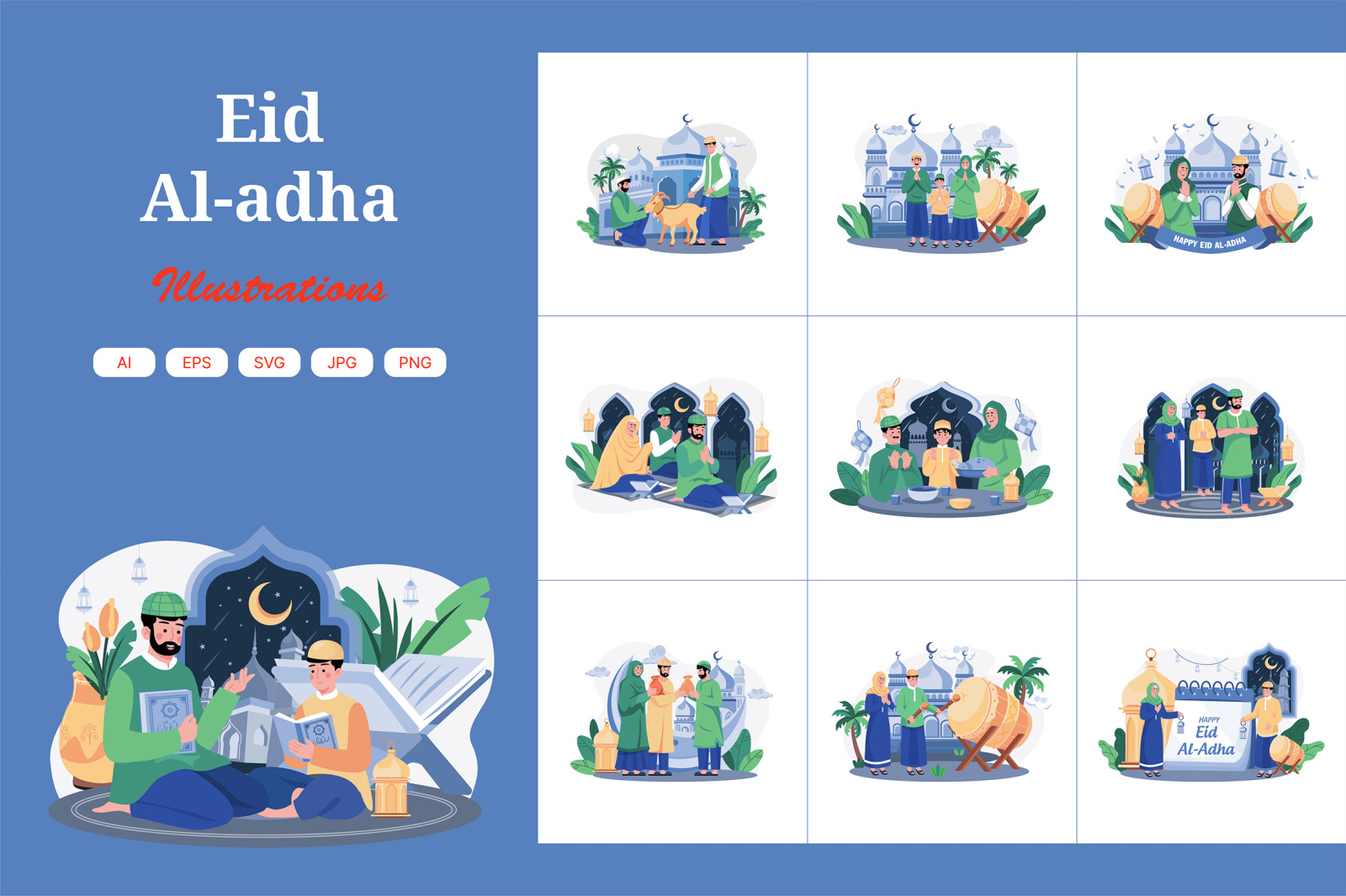 M545_Eid Al-adha Illustration Pack M545_Eid Al-adha Illustration Pack