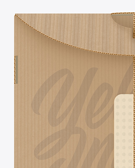 Corrugated Pizza Box w/ Handle Mockup