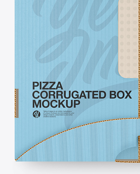 Corrugated Pizza Box w/ Handle Mockup