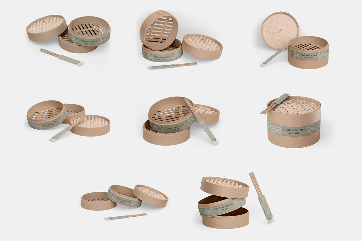 Asian Packaging Mockup Set Asian Packaging Mockup Set