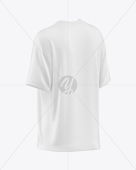 Oversize T-Shirt Mockup - Back Half Side View