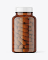 Amber Capsules Bottle Mockup