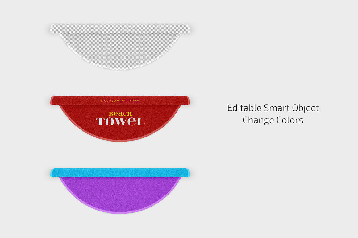 Round Beach Towel Mockup Set Round Beach Towel Mockup Set