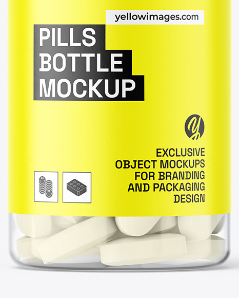 Clear Pills Bottle Mockup