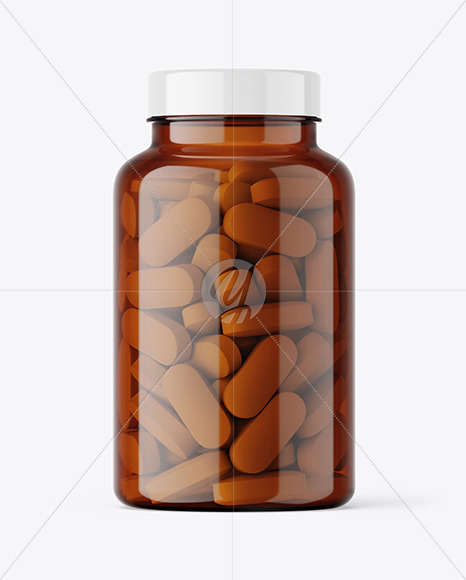 Amber Pills Bottle Mockup