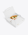 Opened Corrugated Box w/ Pizza Mockup