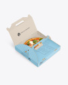 Opened Corrugated Box w/ Pizza Mockup