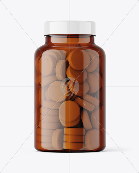 Amber Tablets Bottle Mockup