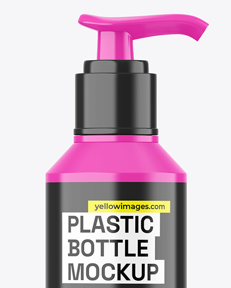 Glossy Plastic Bottle w/ Pump Mockup