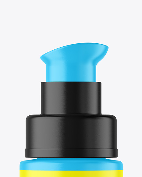 Matte Cosmetic Bottle with Pump Mockup