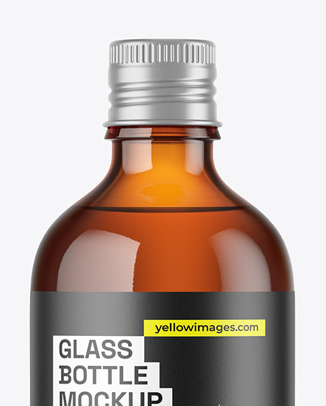 Amber Glass Bottle Mockup