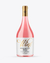 Clear Glass Pink Wine Bottle Mockup