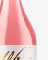 Clear Glass Pink Wine Bottle Mockup