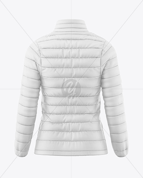 Woman&#039;s Down Jacket Mockup - Back View