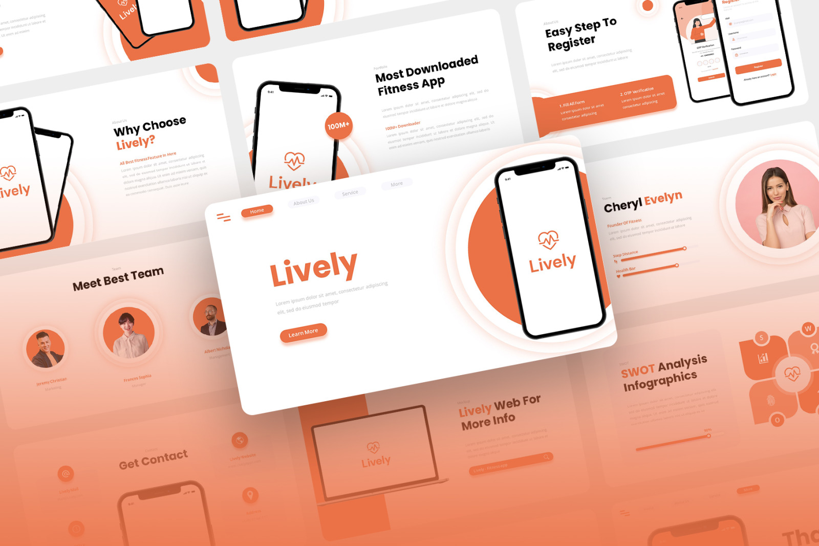 Lively - Fitness App &amp; SAAS Keynote Template