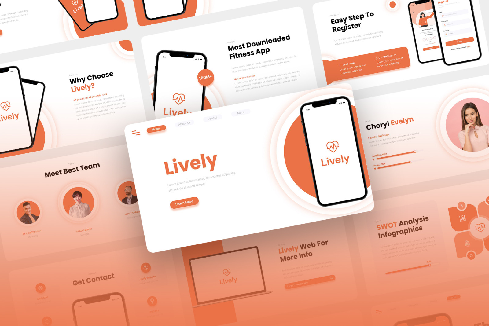 Lively - Fitness App &amp; SAAS PowerPoint Template