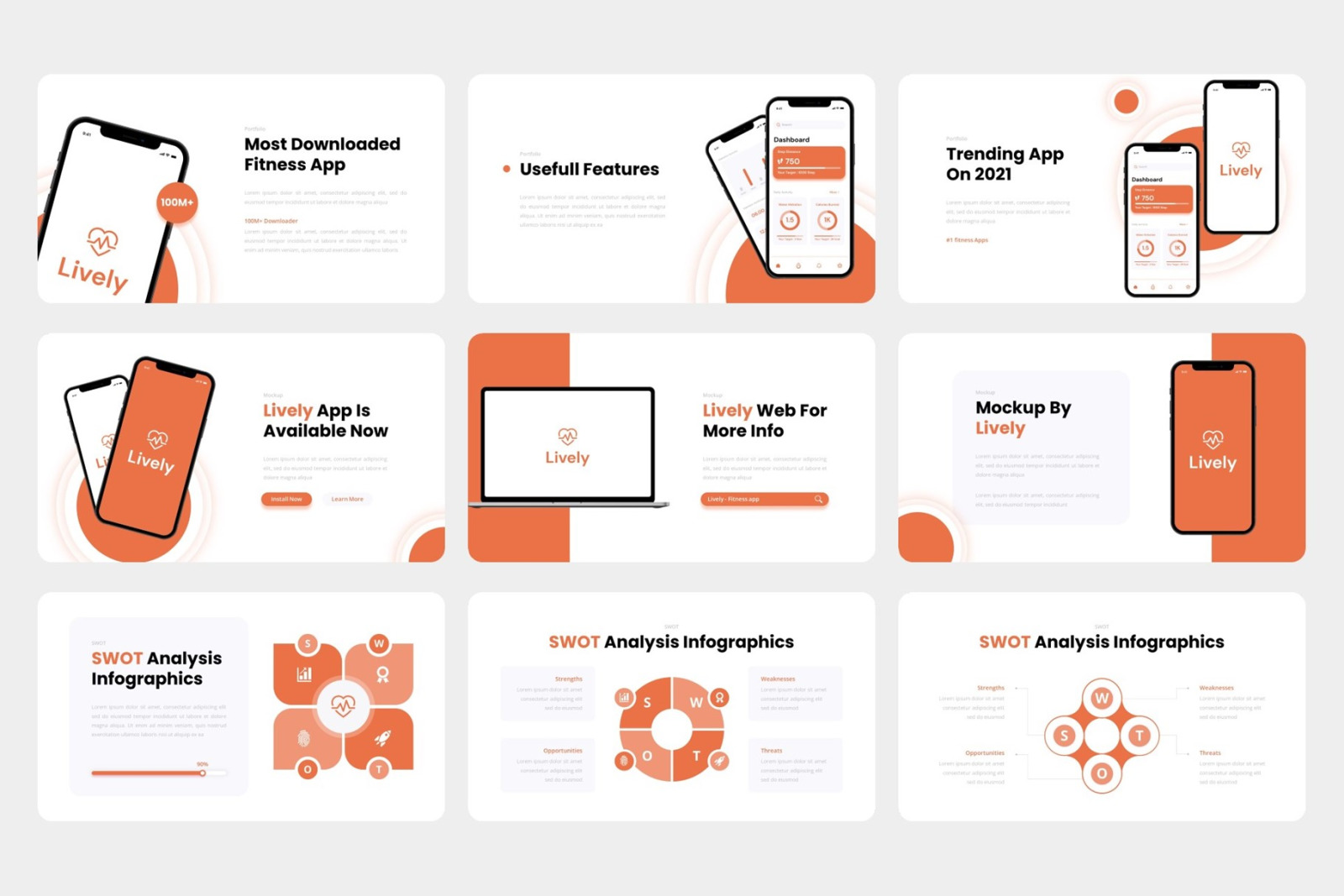 Lively - Fitness App &amp; SAAS PowerPoint Template