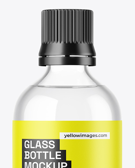 Clear Glass Cosmetic Bottle Mockup