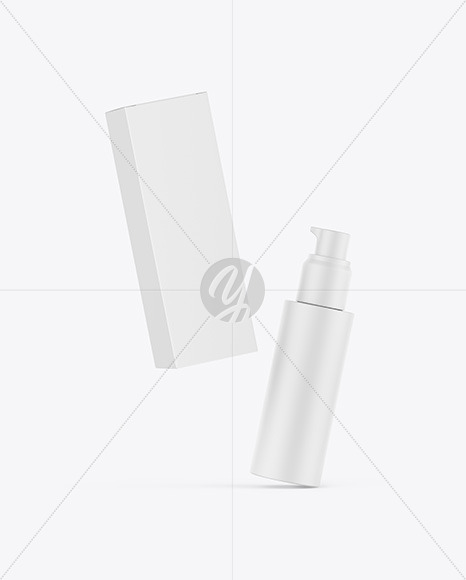 Matte Bottle W/ Box Mockup