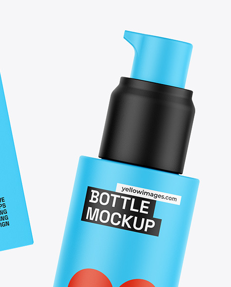 Matte Bottle W/ Box Mockup