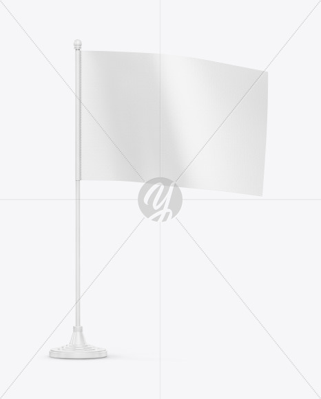 Glossy Desk Flag Mockup