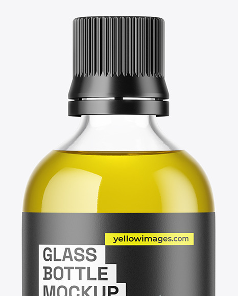 Clear Glass Oil Bottle Mockup