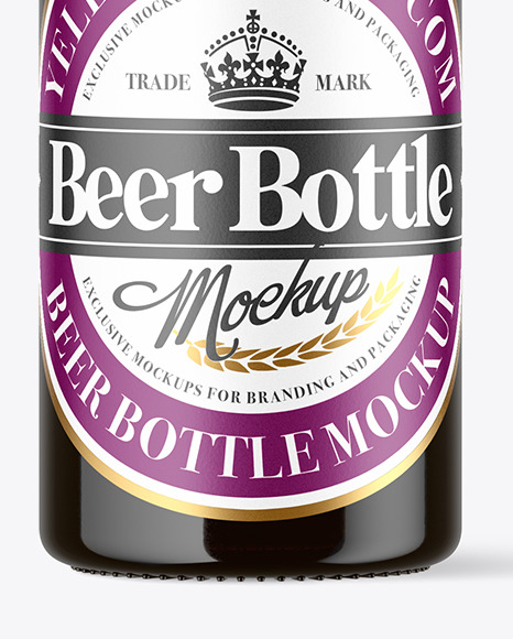 Amber Glass Beer Bottle Mockup