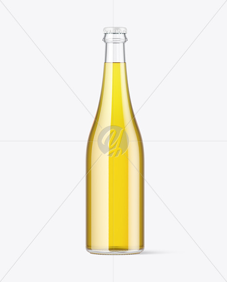 Clear Glass Beer Bottle Mockup