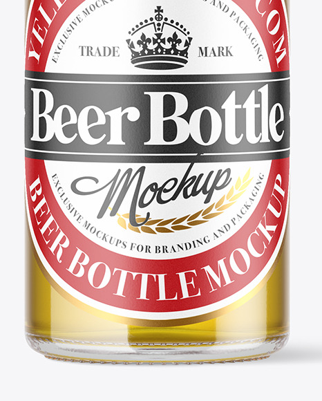 Clear Glass Beer Bottle Mockup