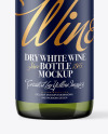 Green Glass White Wine Bottle Mockup