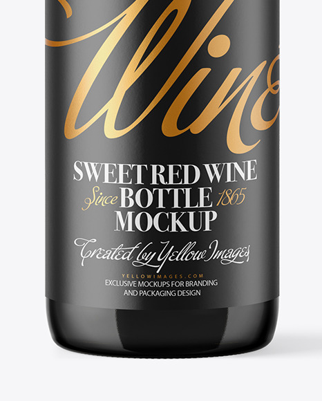 Antique Glass Bottle With Red Wine Mockup