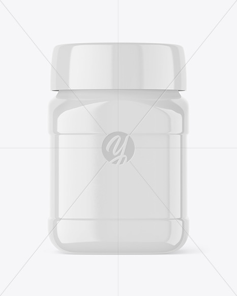 Glossy Plastic Jar Mockup