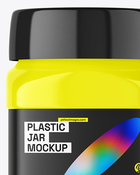 Glossy Plastic Jar Mockup