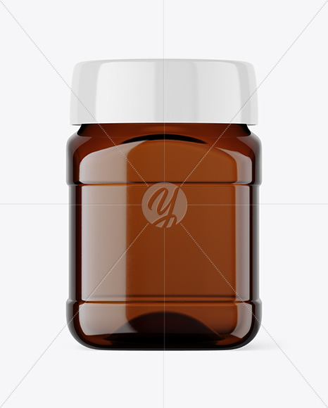 Amber Plastic Jar Mockup