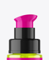 Color Glass Cosmetic Bottle with Pump Mockup