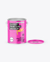 Opened Glossy Paint Bucket Mockup