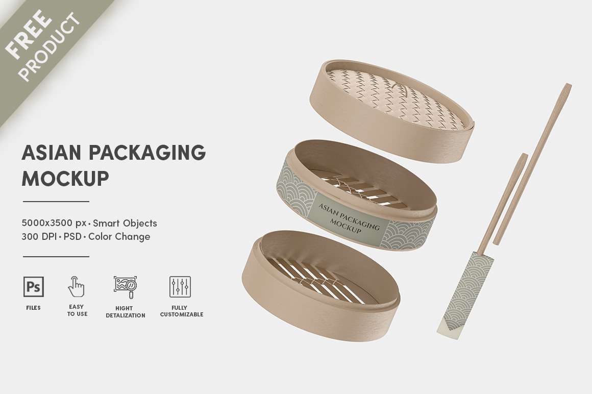 Free Asian Packaging Mockup