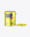 Opened Metallic Paint Bucket Mockup