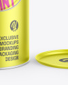 Opened Metallic Paint Bucket Mockup