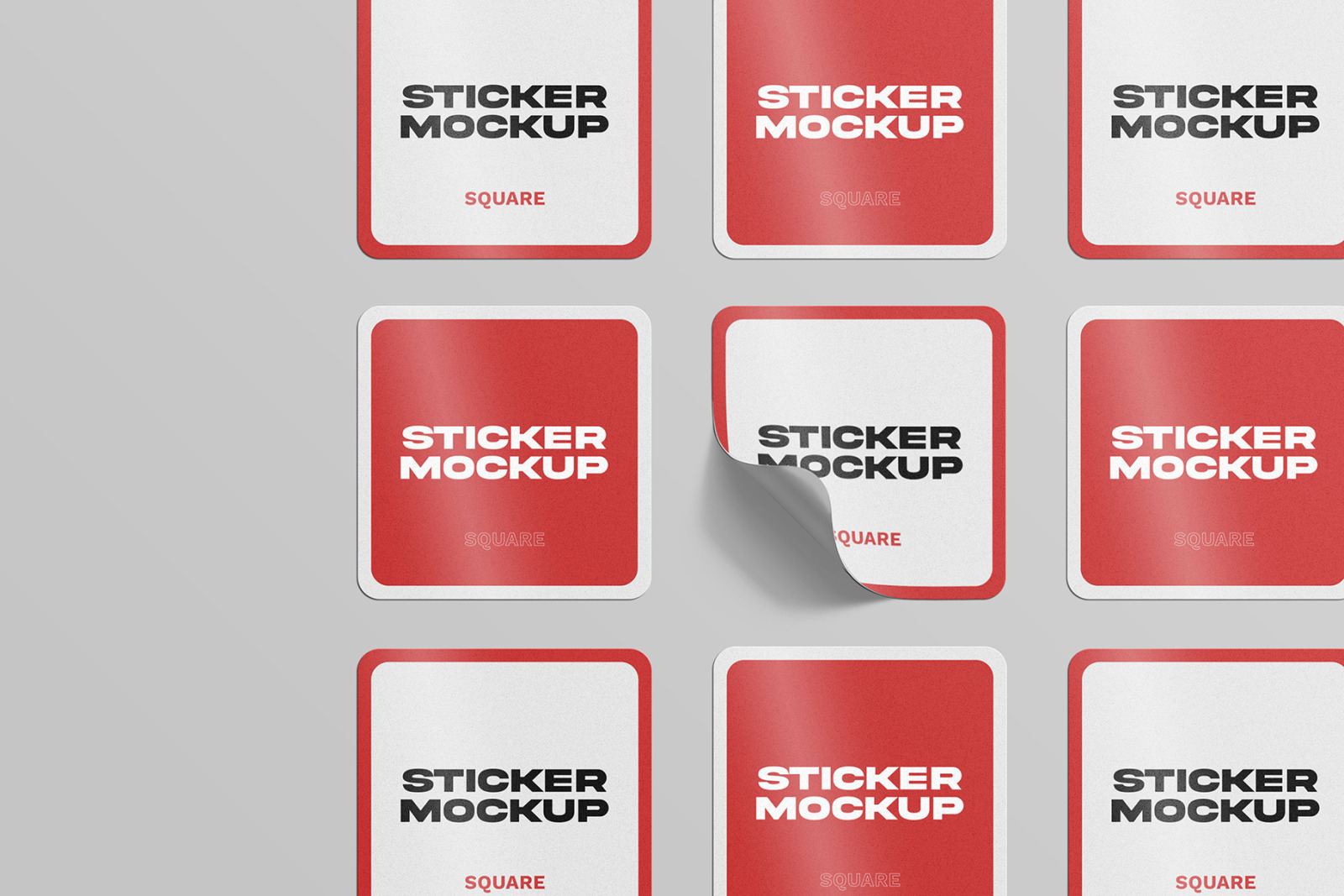 Square Sticker Mockups