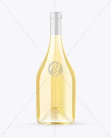 Clear Glass White Wine Bottle Mockup Clear Glass White Wine Bottle Mockup