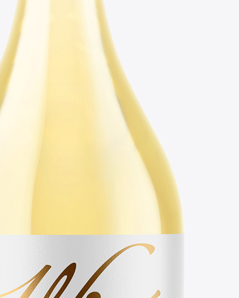 Clear Glass White Wine Bottle Mockup