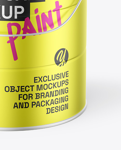 Metallic Paint Bucket Mockup