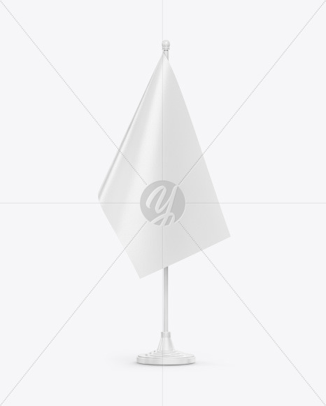 Glossy Desk Flag Mockup