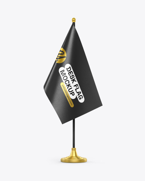 Glossy Desk Flag Mockup - Free Download Images High Quality PNG, JPG